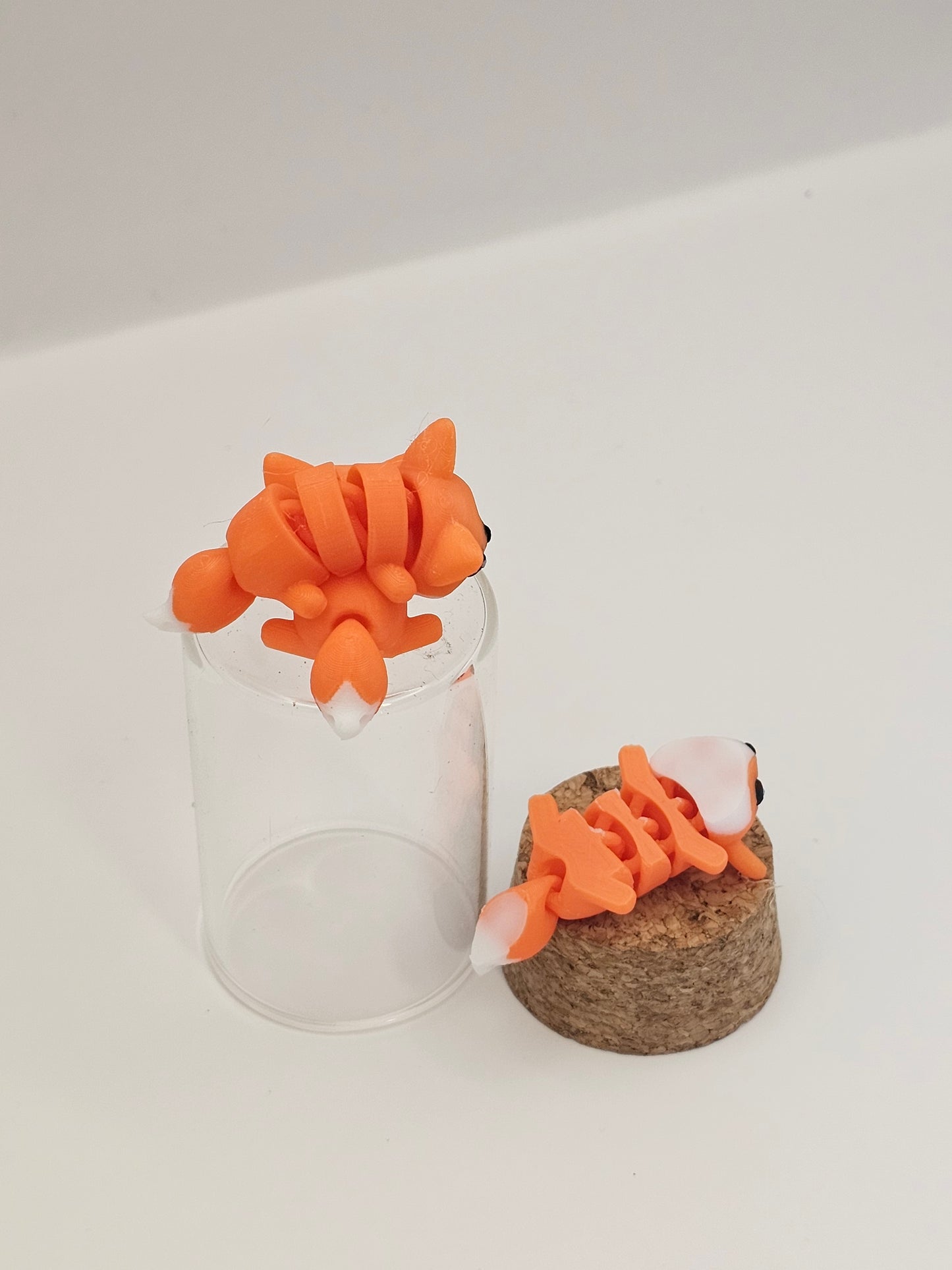 Fox 3D Printed Articulating Figurine Orange and White
