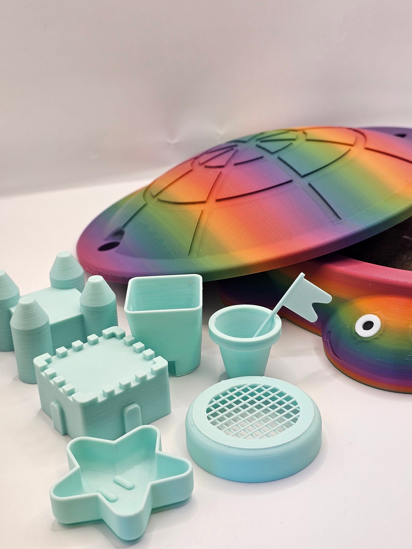 Rainbow Turtle Sandbox 3D Printed Jumbo