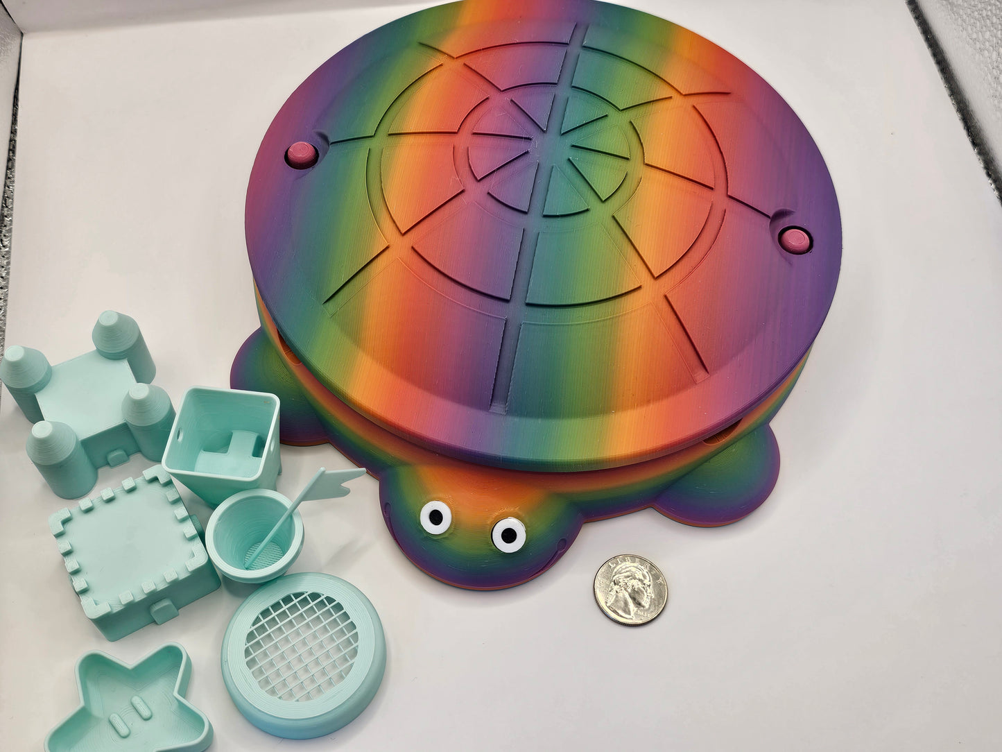 Rainbow Turtle Sandbox 3D Printed Jumbo