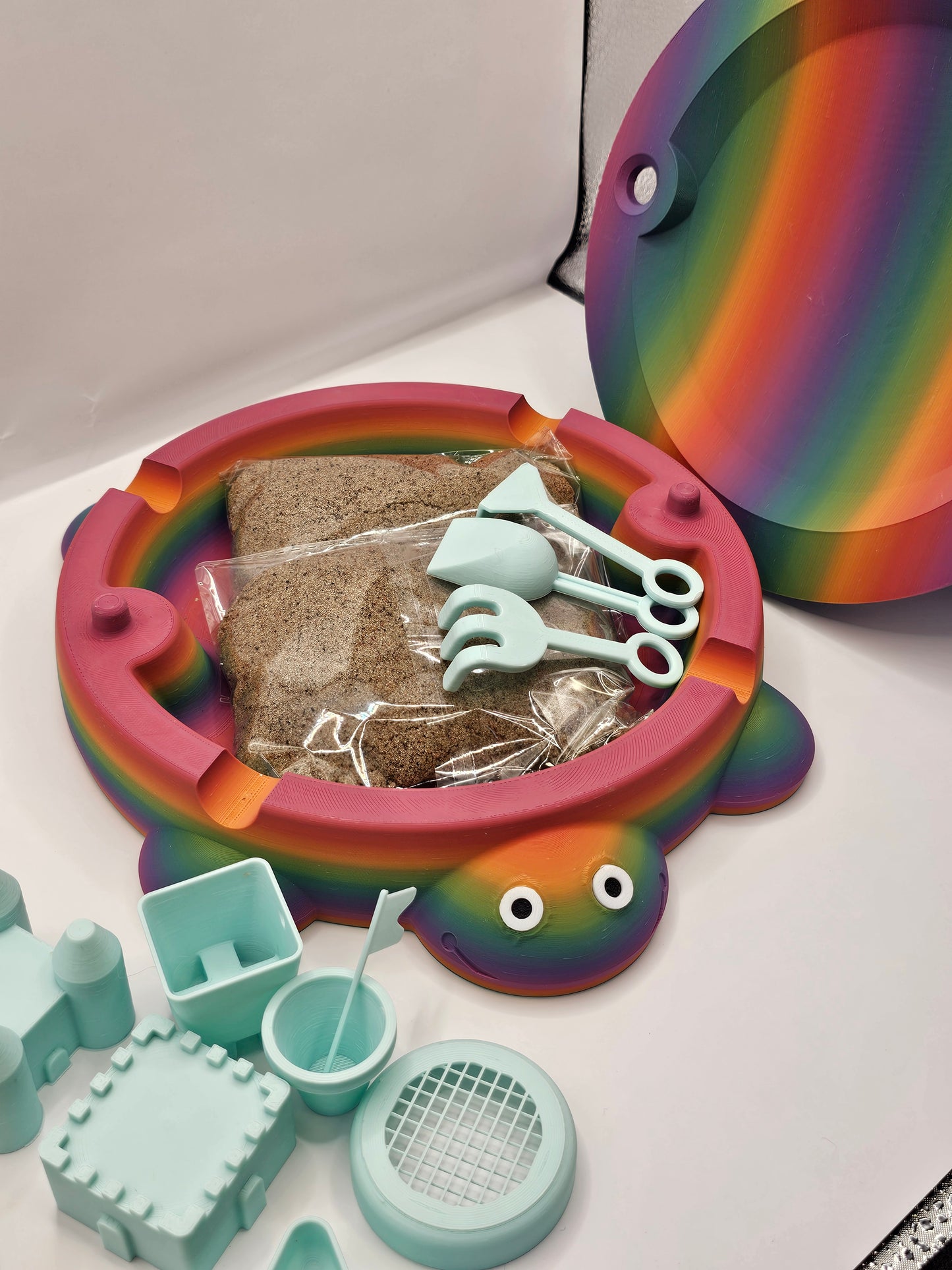 Rainbow Turtle Sandbox 3D Printed Jumbo