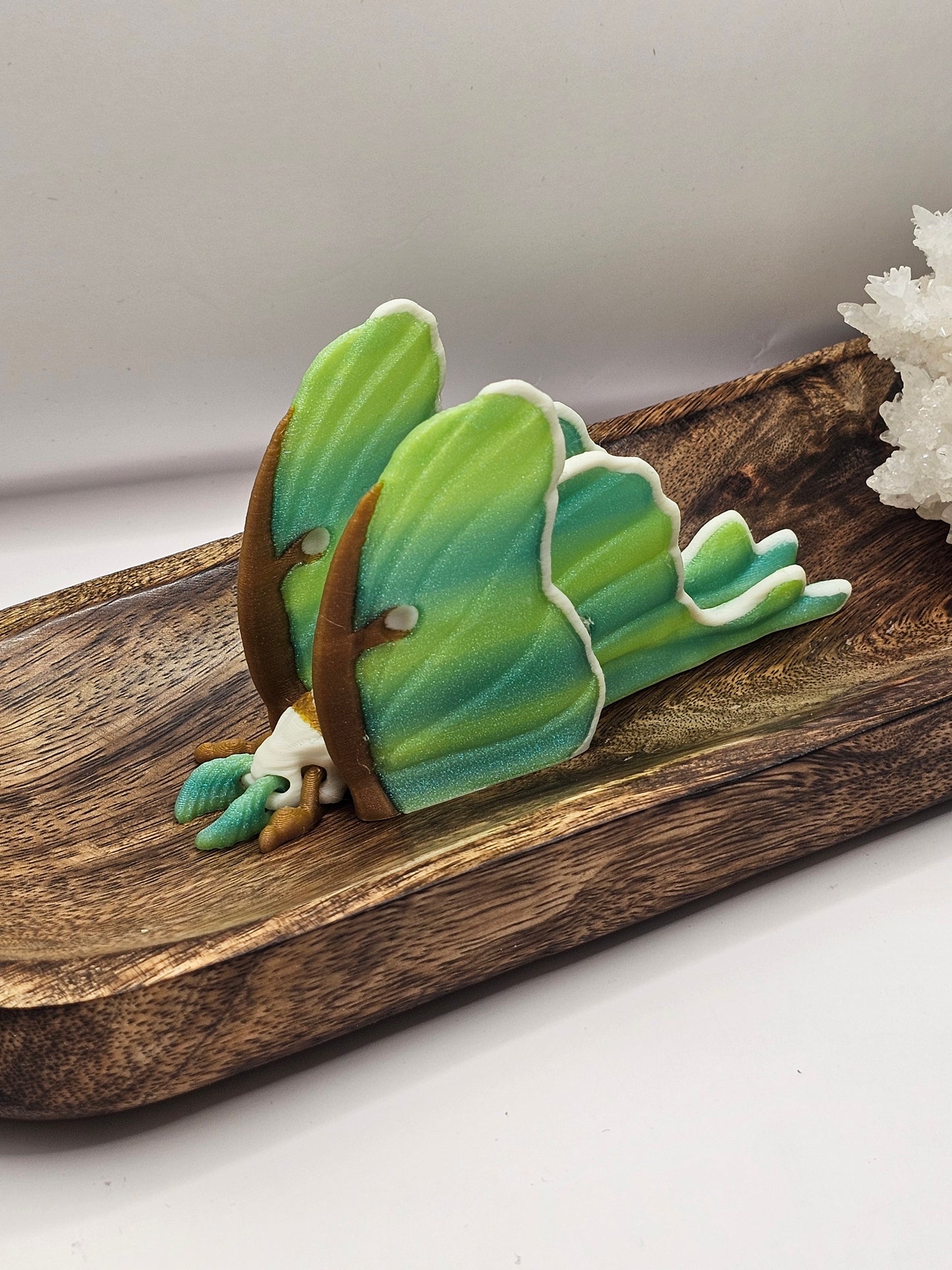 Luna Moth 3D Printed Figurine with Beautiful Green Shimmer