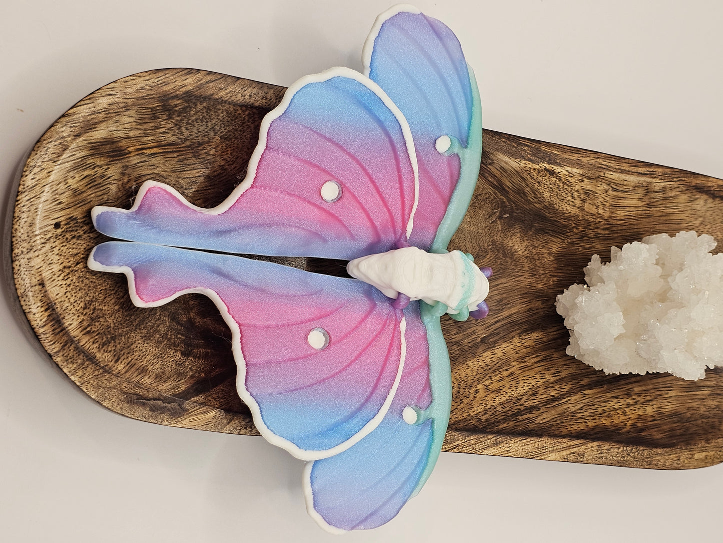Moth 3D Printed Figurine/Decor/Fidget Beautiful Pink, Blue, Mint Green