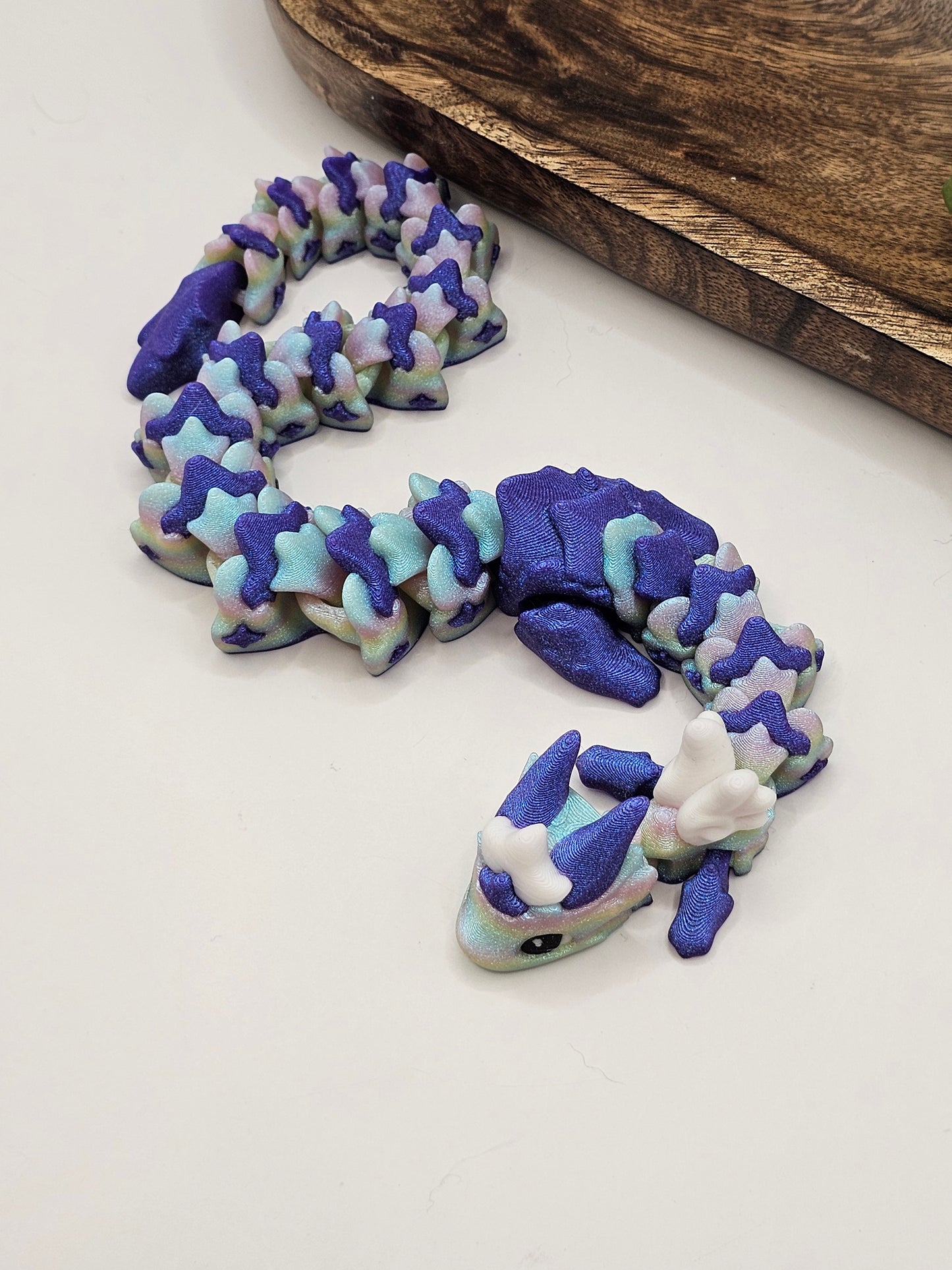Atria Dragon Long Articulating Figurine Shimmery Fidget 3D Print