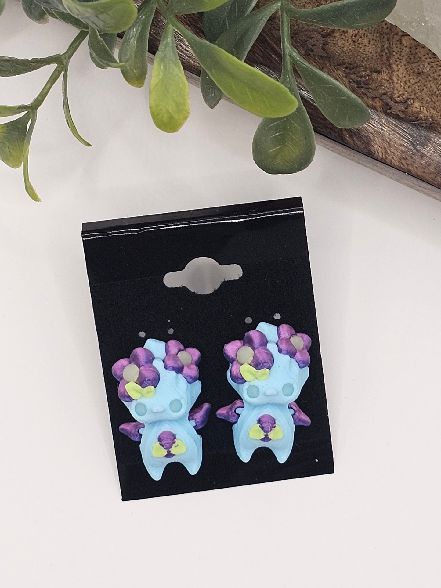 Micro 3D Printed Earrings Pixies-Spiders-Bats