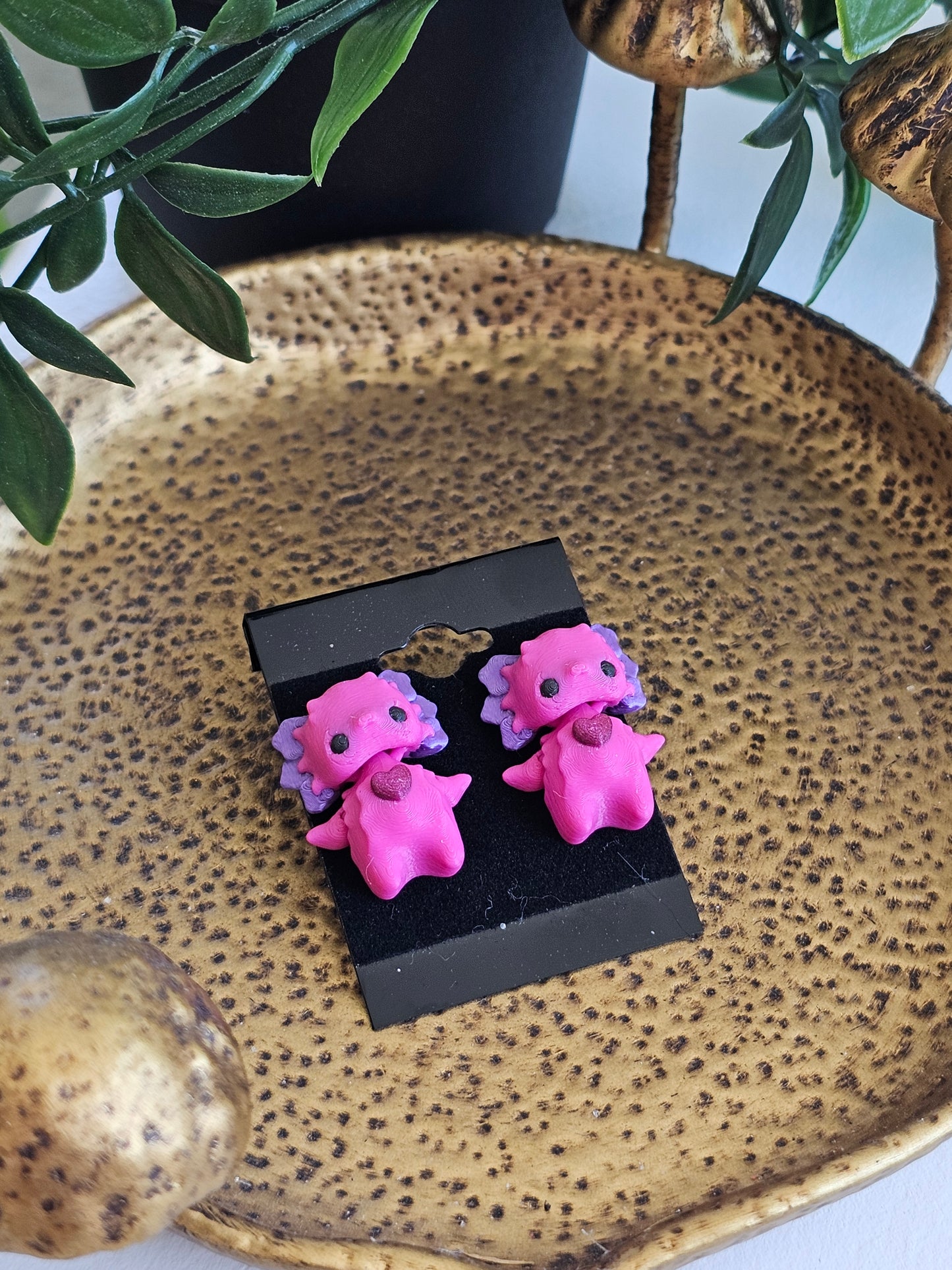 Micro 3D Printed Earrings Pixies-Spiders-Bats