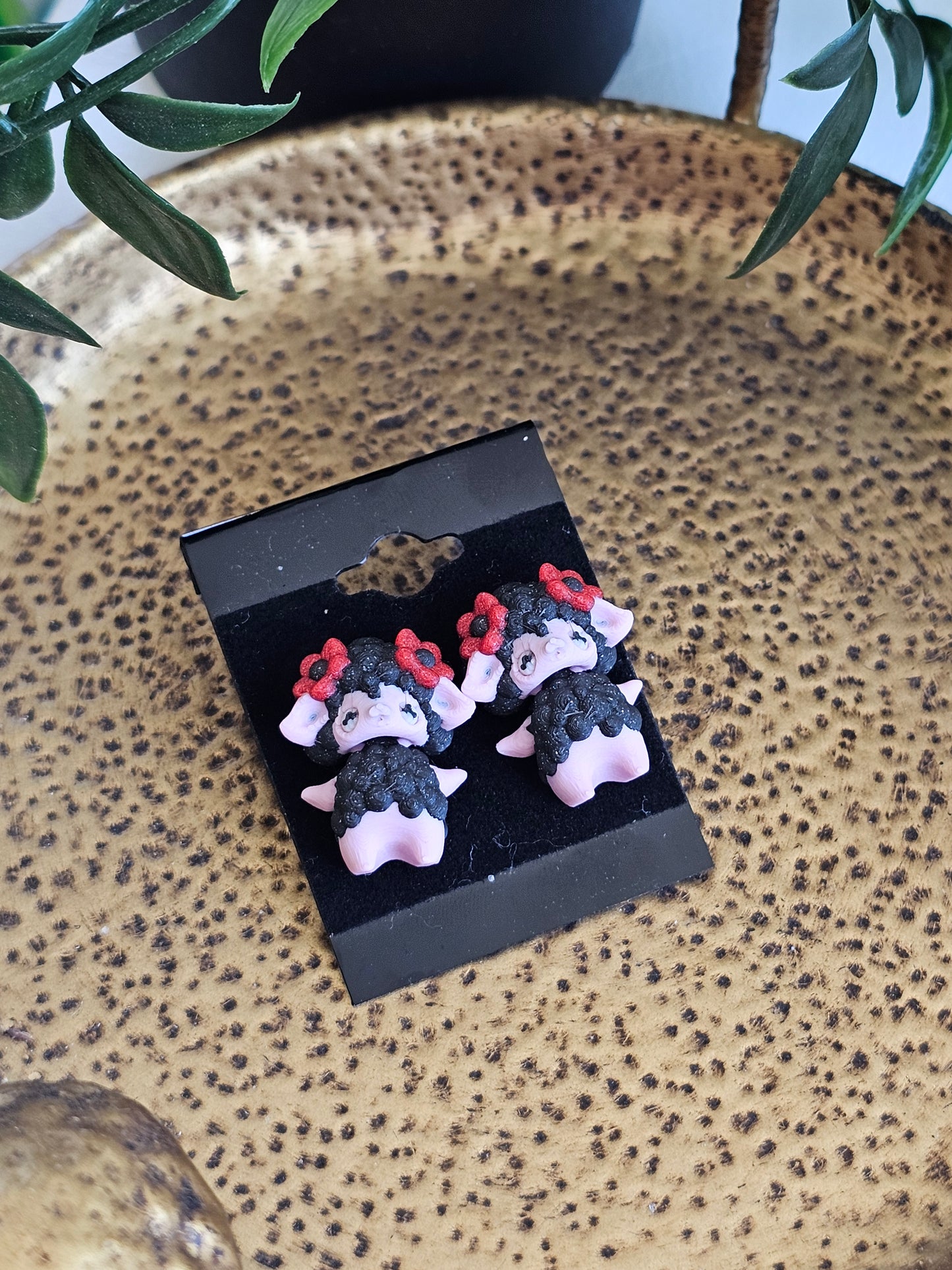 Micro 3D Printed Earrings Pixies-Spiders-Bats