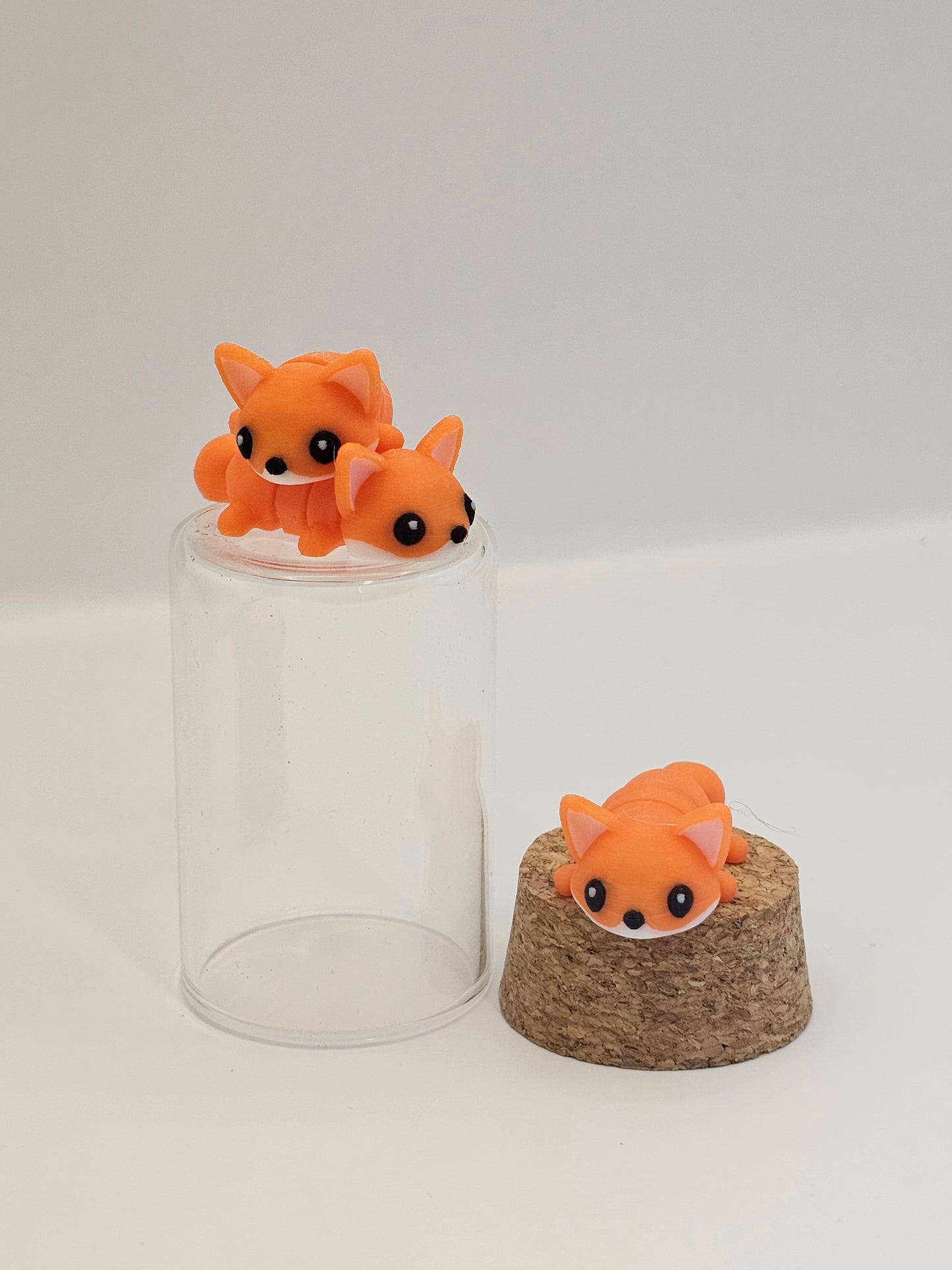 Fox 3D Printed Articulating Figurine Orange and White