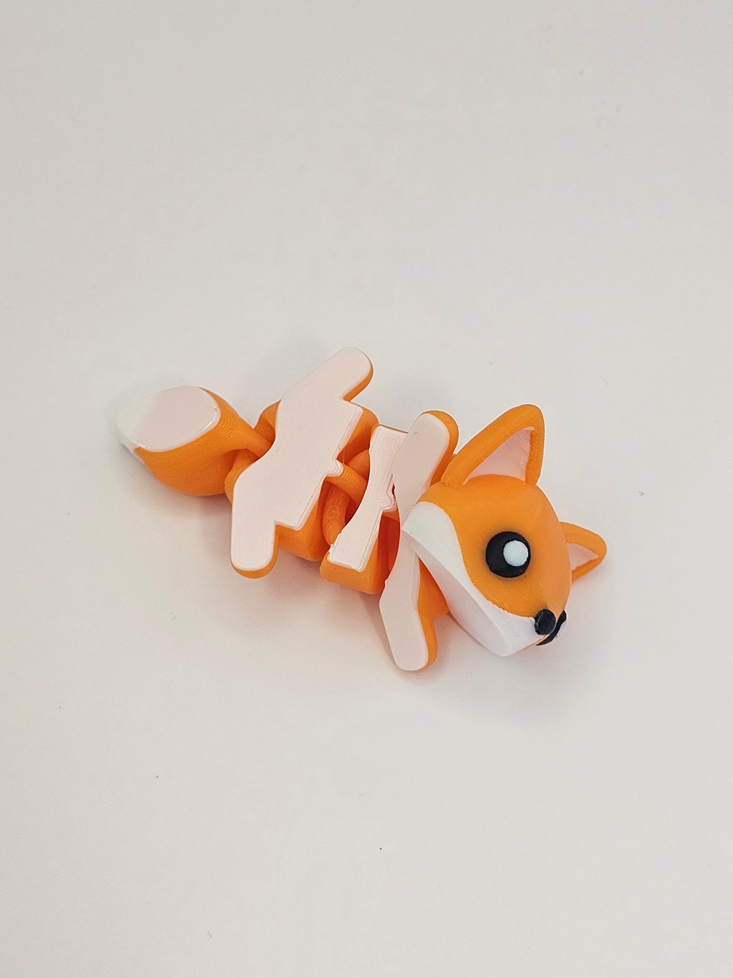 Fox 3D Printed Articulating Figurine Orange and White