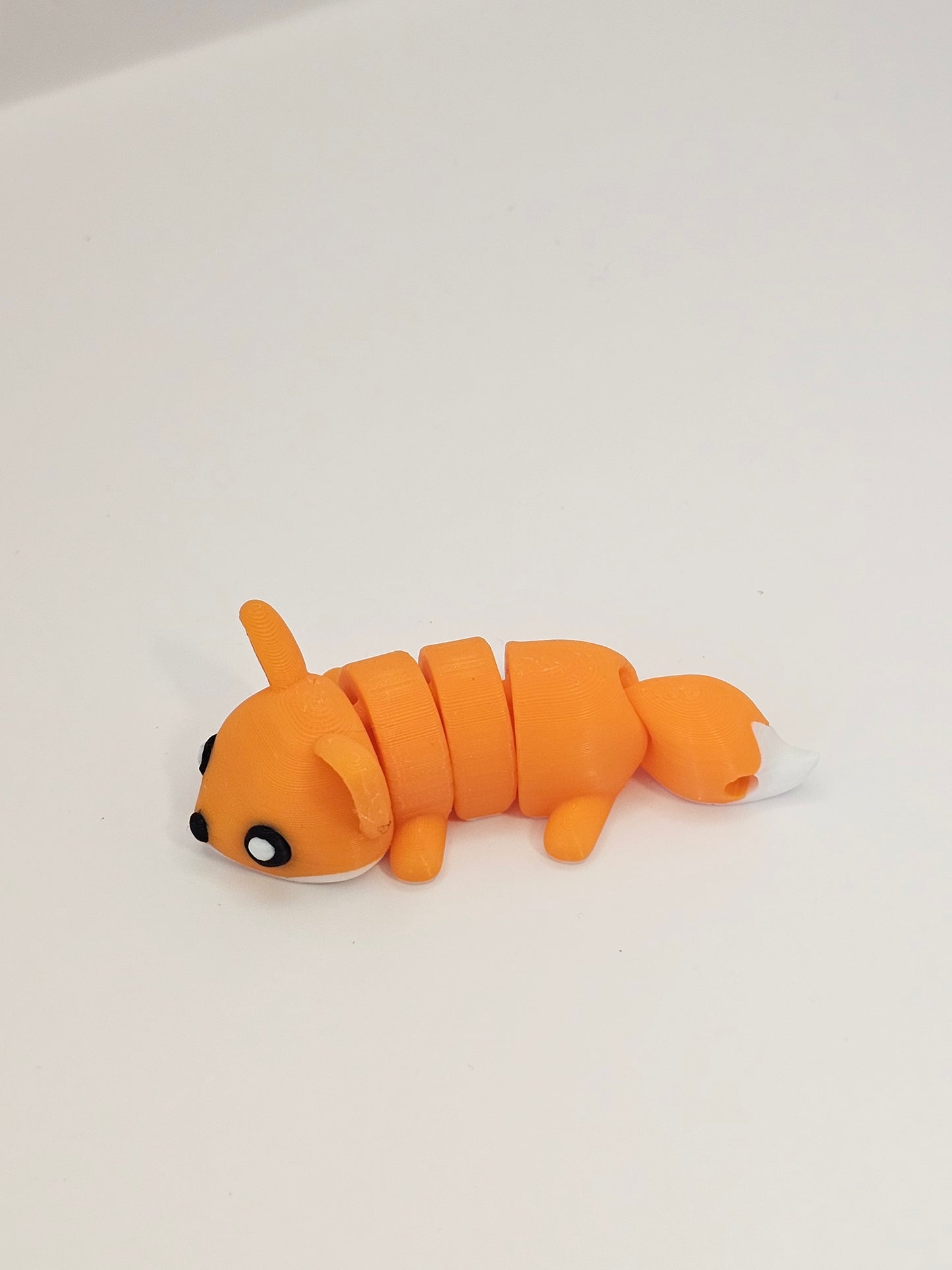 Fox 3D Printed Articulating Figurine Orange and White