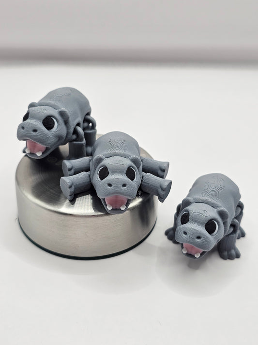 Baby Hippo Mini 3D Printed Articulated Figurine