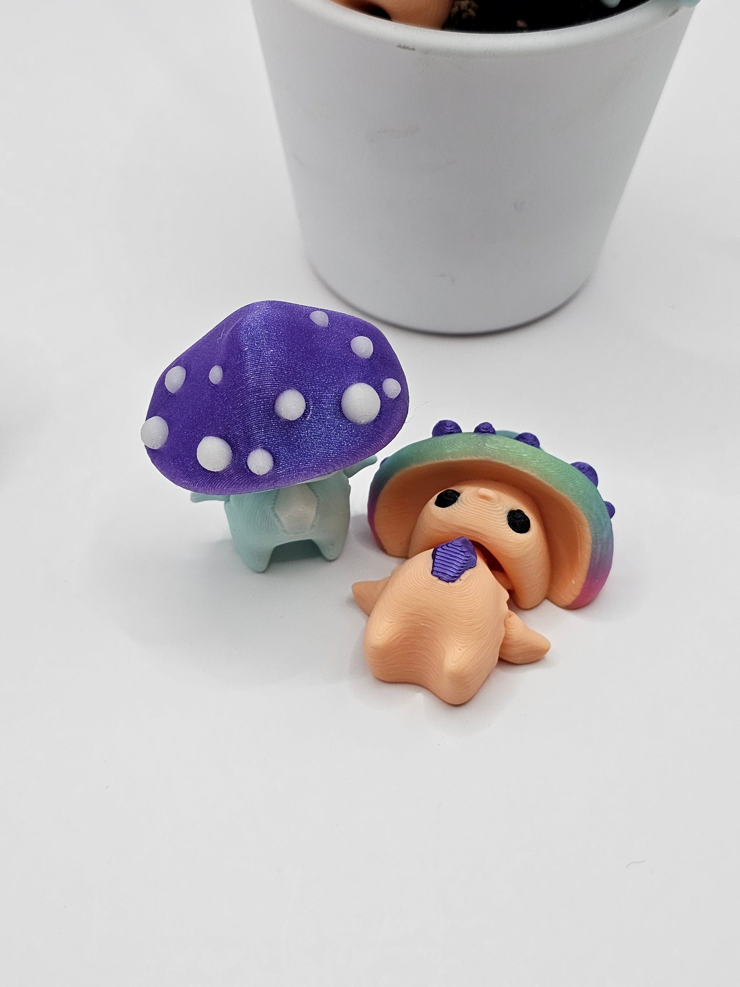 Mushroom Pixies 3D Printed Articulating Figurine Glow-in-the-dark