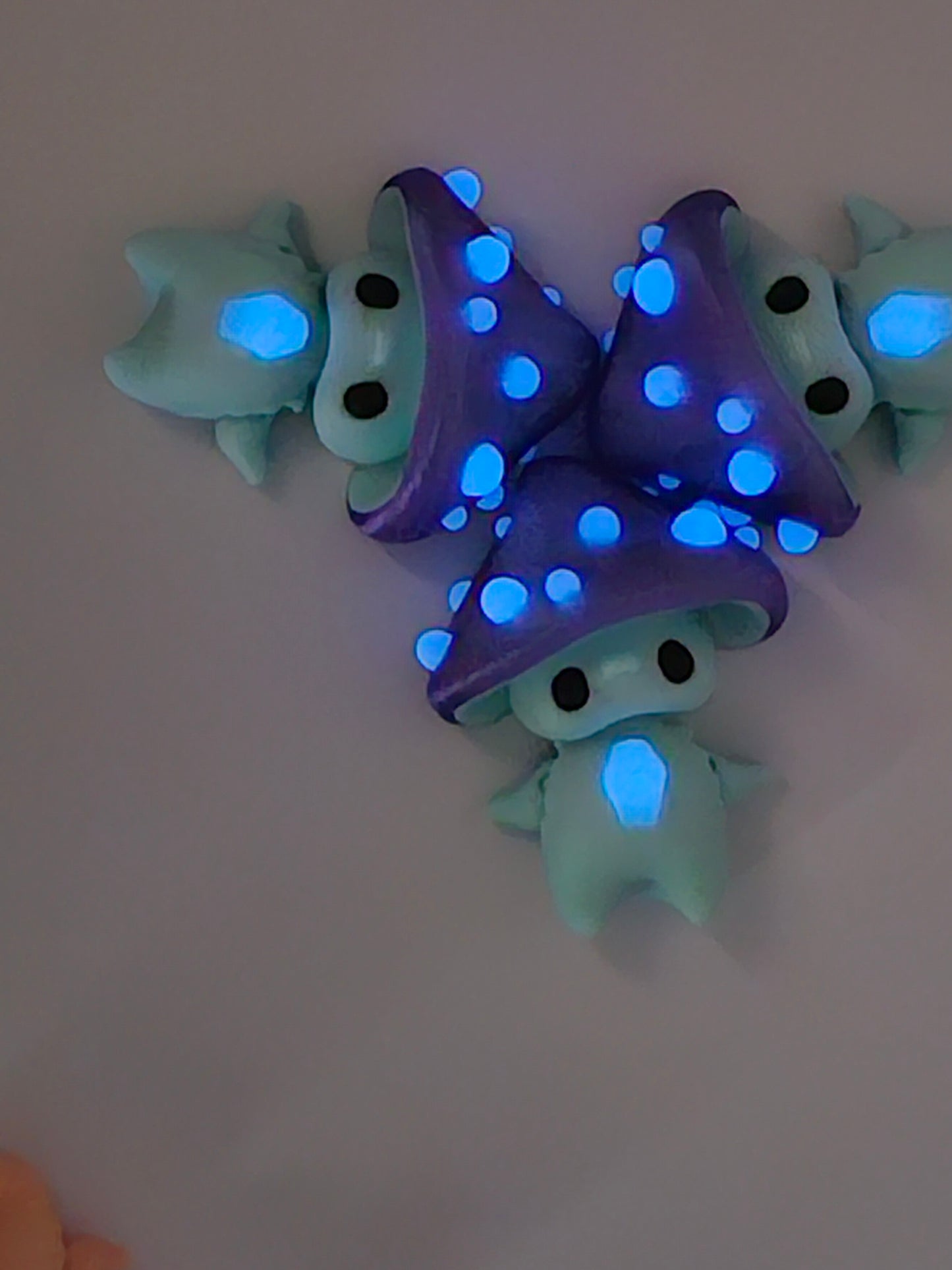 Mushroom Pixies 3D Printed Articulating Figurine Glow-in-the-dark