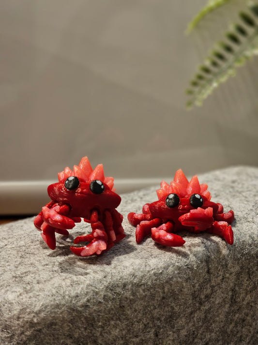 Crystal Crab 3D Printed Articulating Mini Figurine Fidget