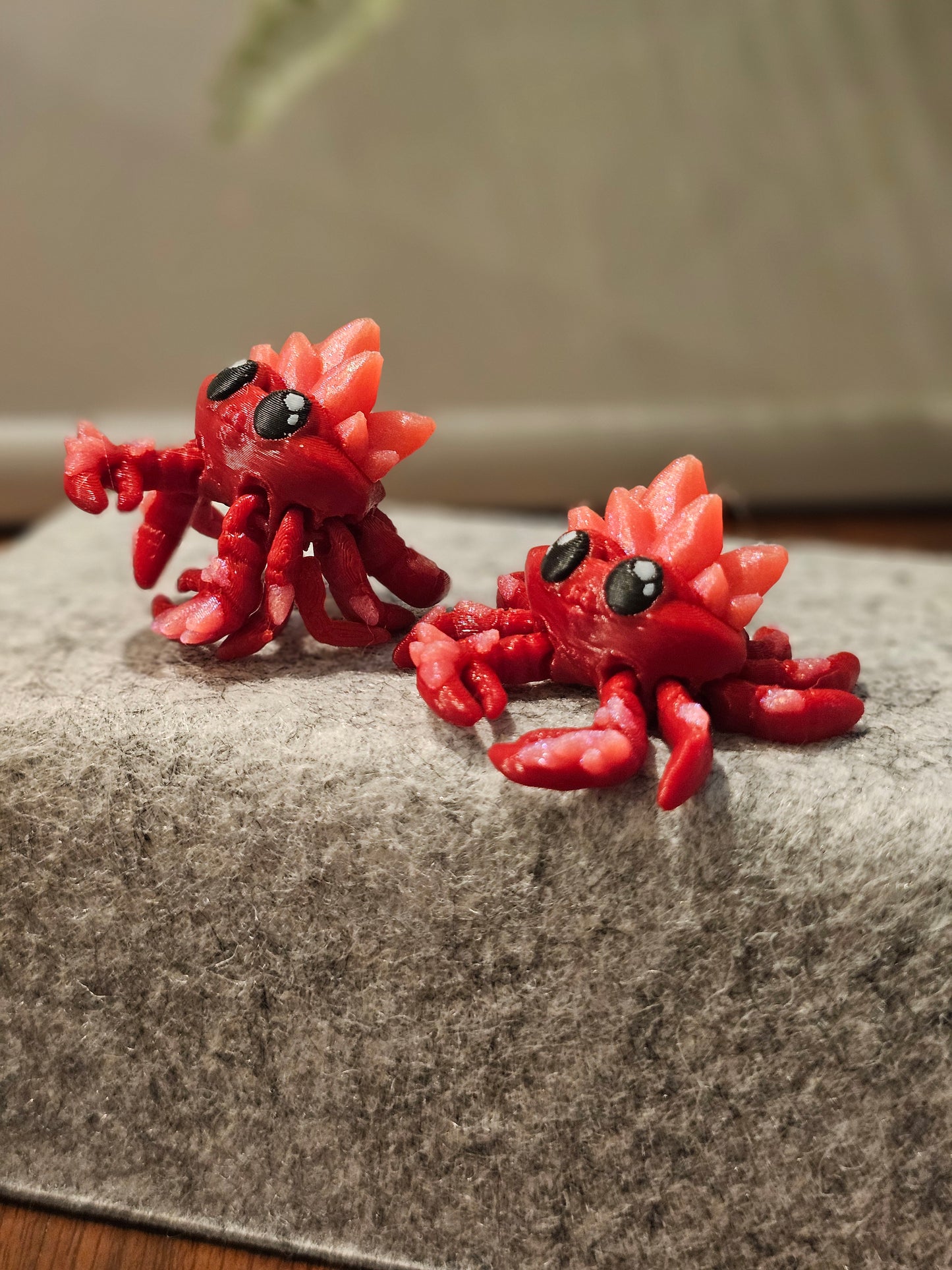 Crystal Crab 3D Printed Articulating Mini Figurine Fidget