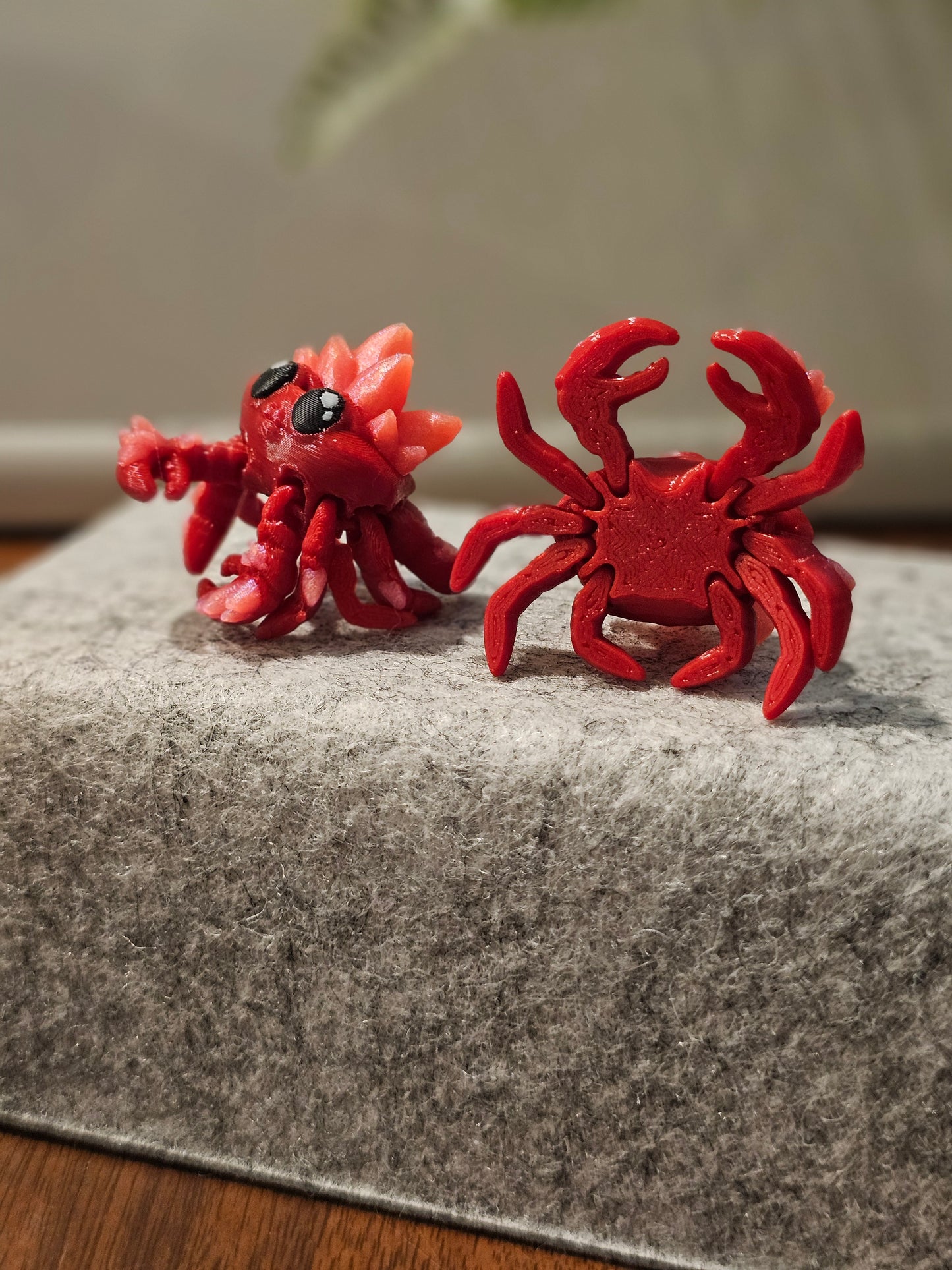 Crystal Crab 3D Printed Articulating Mini Figurine Fidget