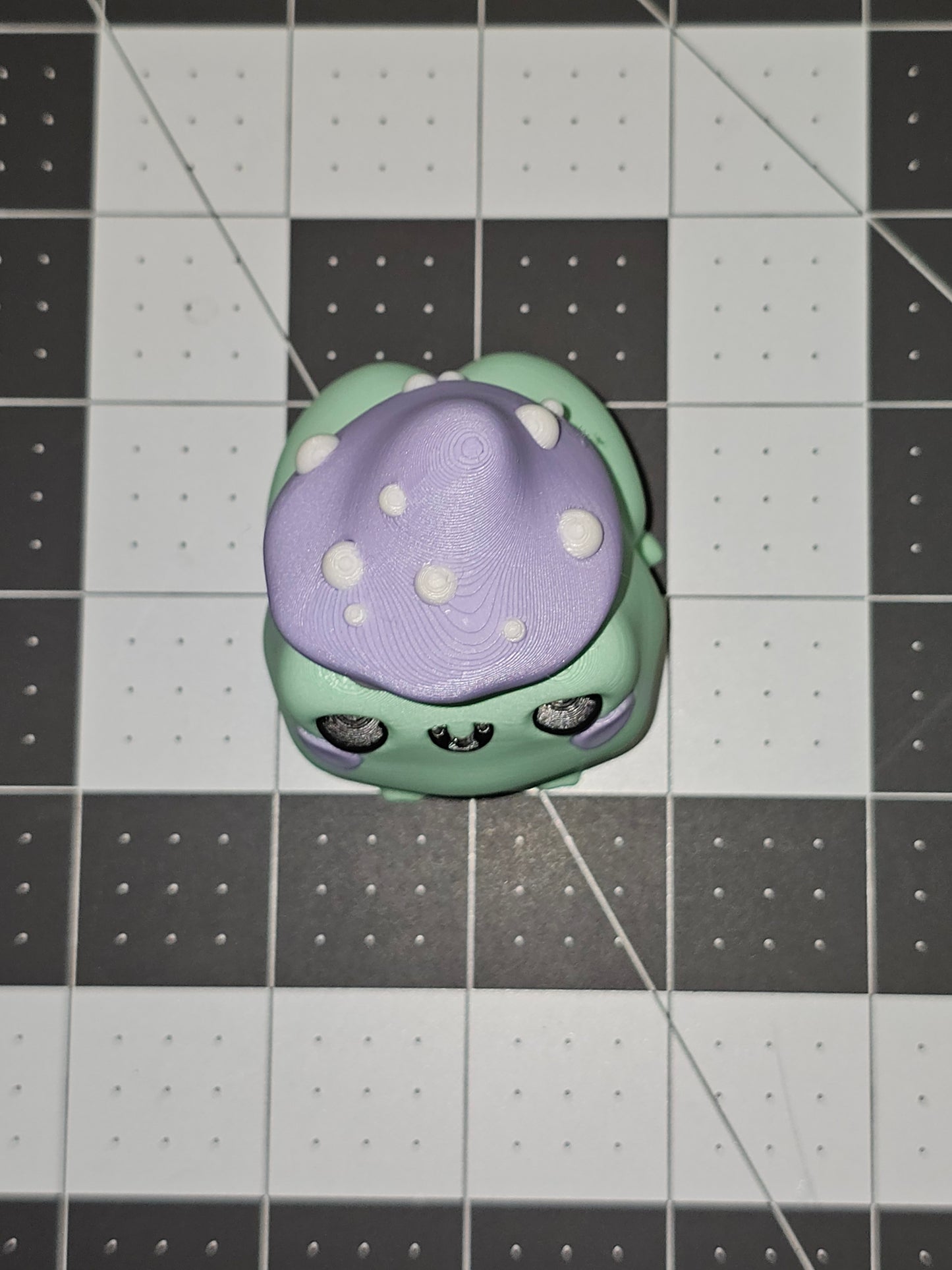 Mushroom Frog-3D Printed Statue-Lavender and Mint-Cottagecore