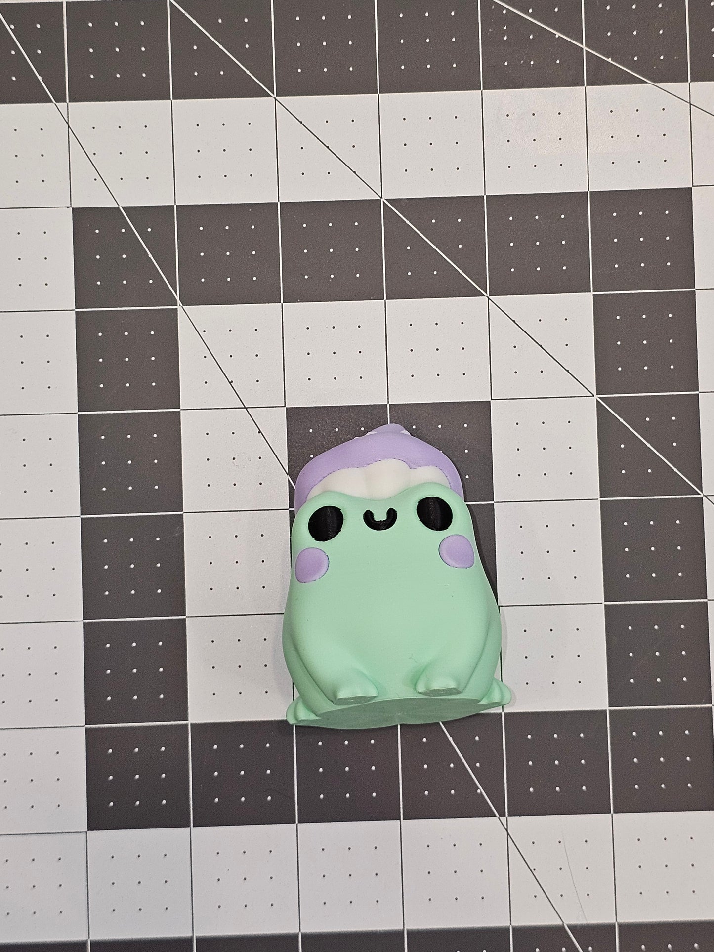 Mushroom Frog-3D Printed Statue-Lavender and Mint-Cottagecore