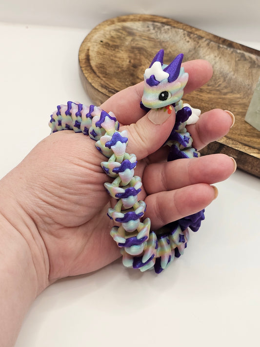 Atria Dragon Long Articulating Figurine Shimmery Fidget 3D Print