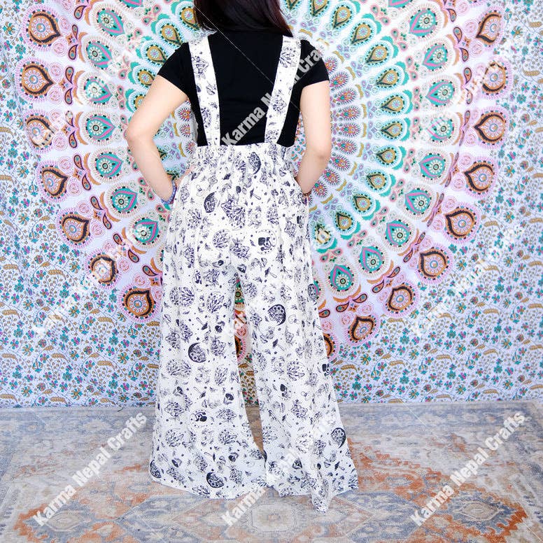 Magical Celestial/Mushroom Wide Leg Jumpsuit: Green / Plus Size