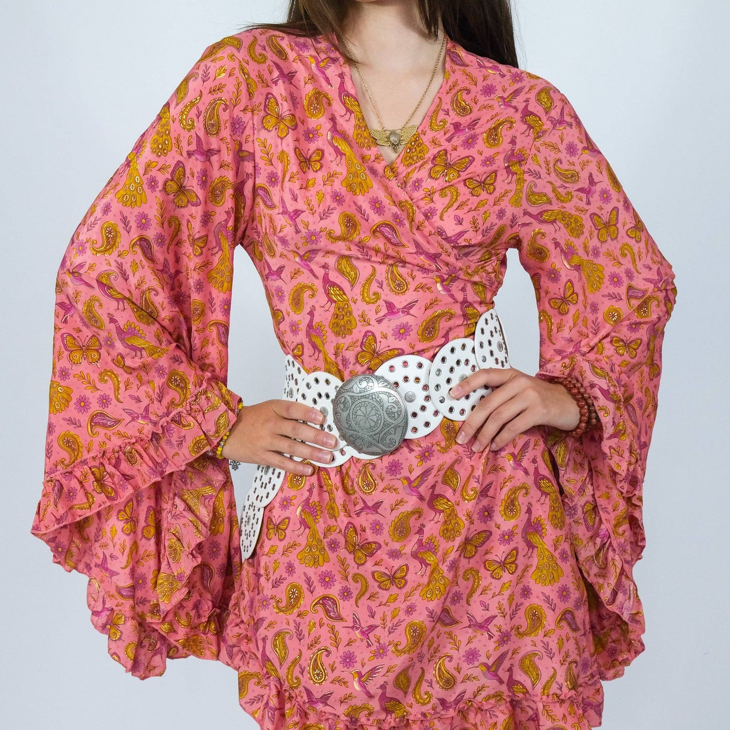 Fairy Meadow Wrap Dress: Olive / S/M