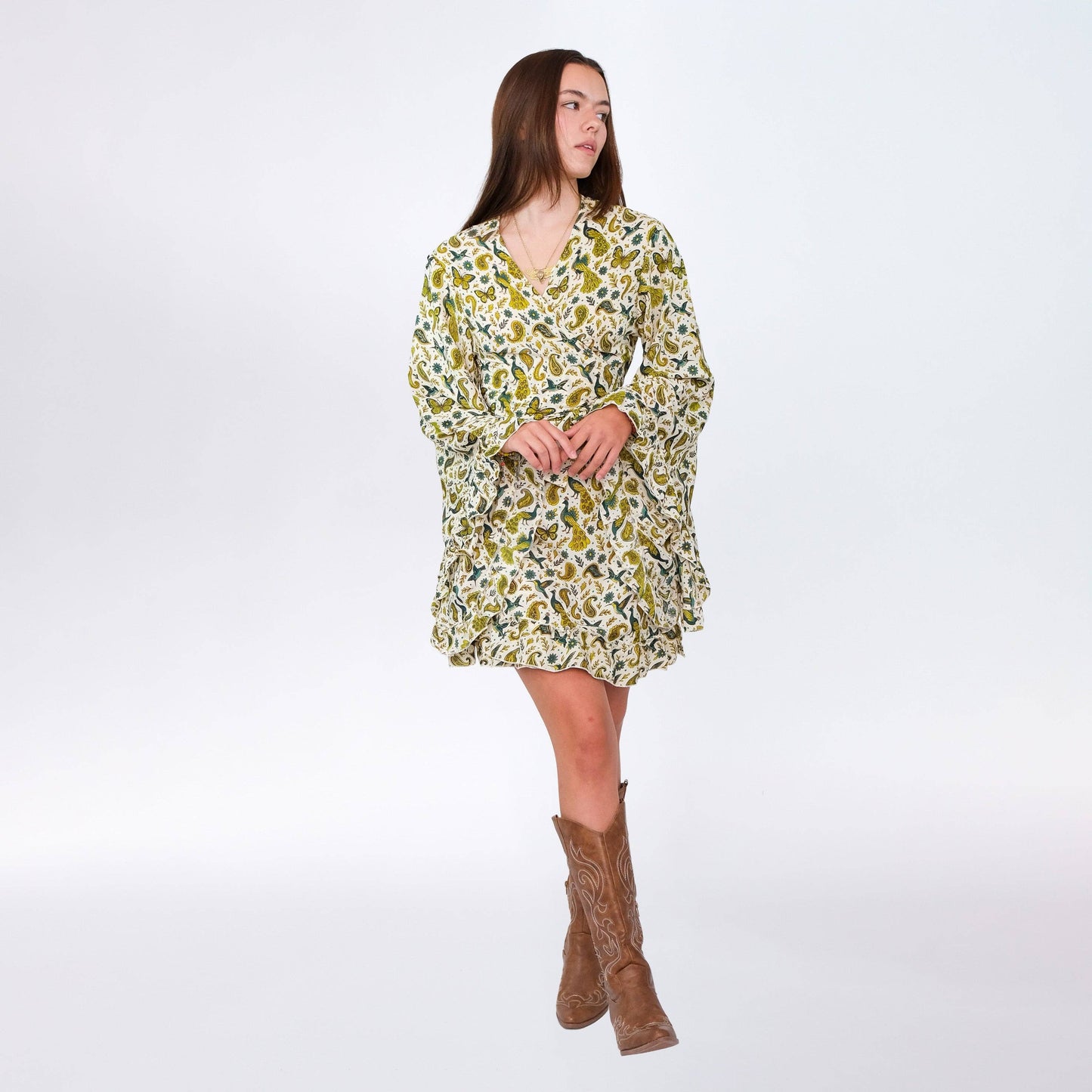 Fairy Meadow Wrap Dress: Olive / XXL