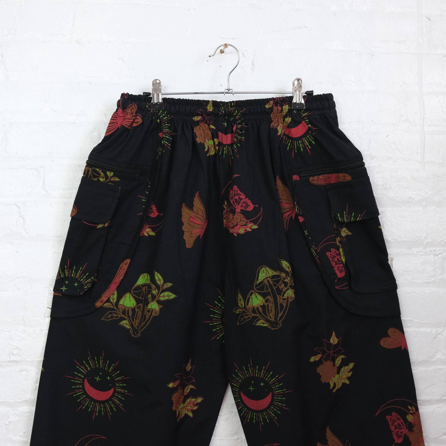 Whimsy Goth Inspired Boho Hippie Unisex Baggy Pants: Beige / Plus Size