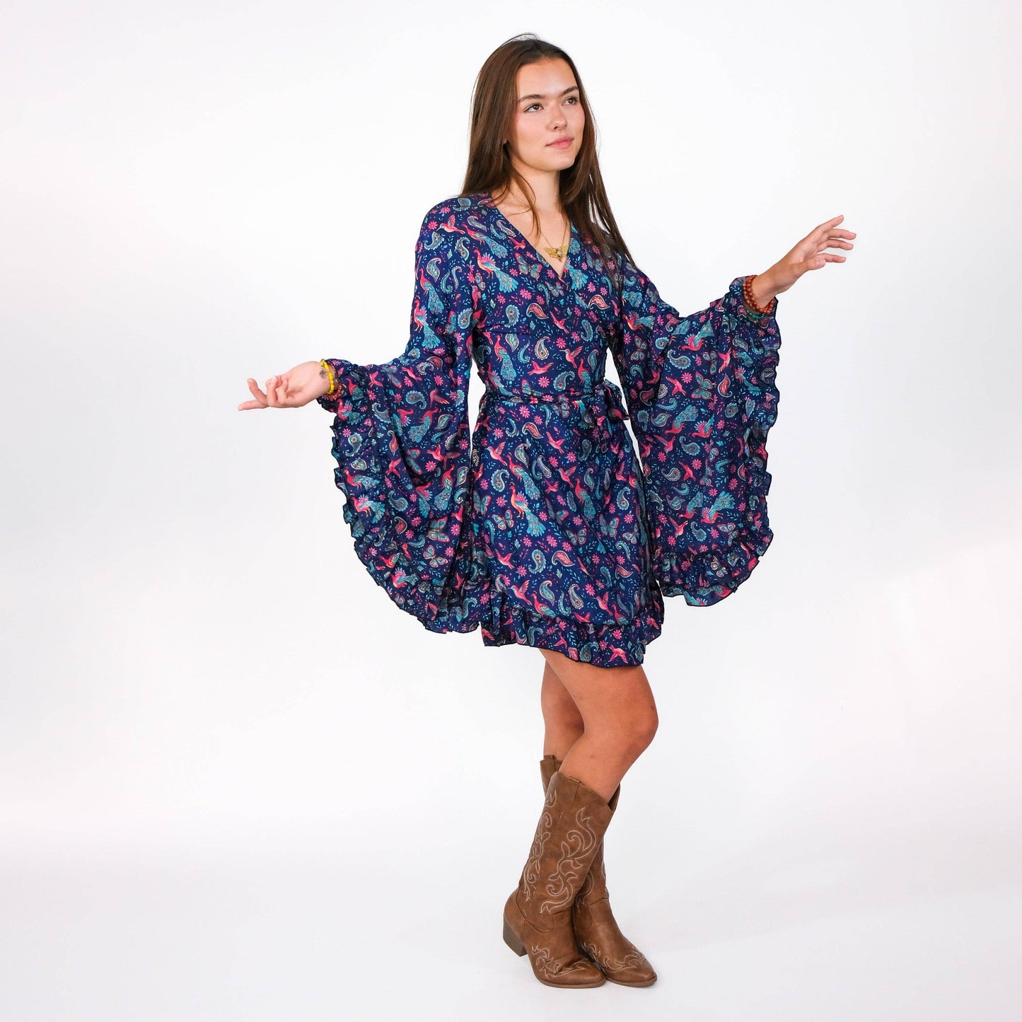 Fairy Meadow Wrap Dress: Olive / S/M