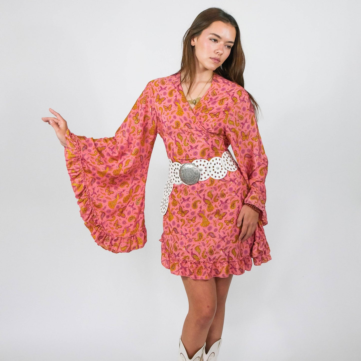 Fairy Meadow Wrap Dress: Olive / XXL