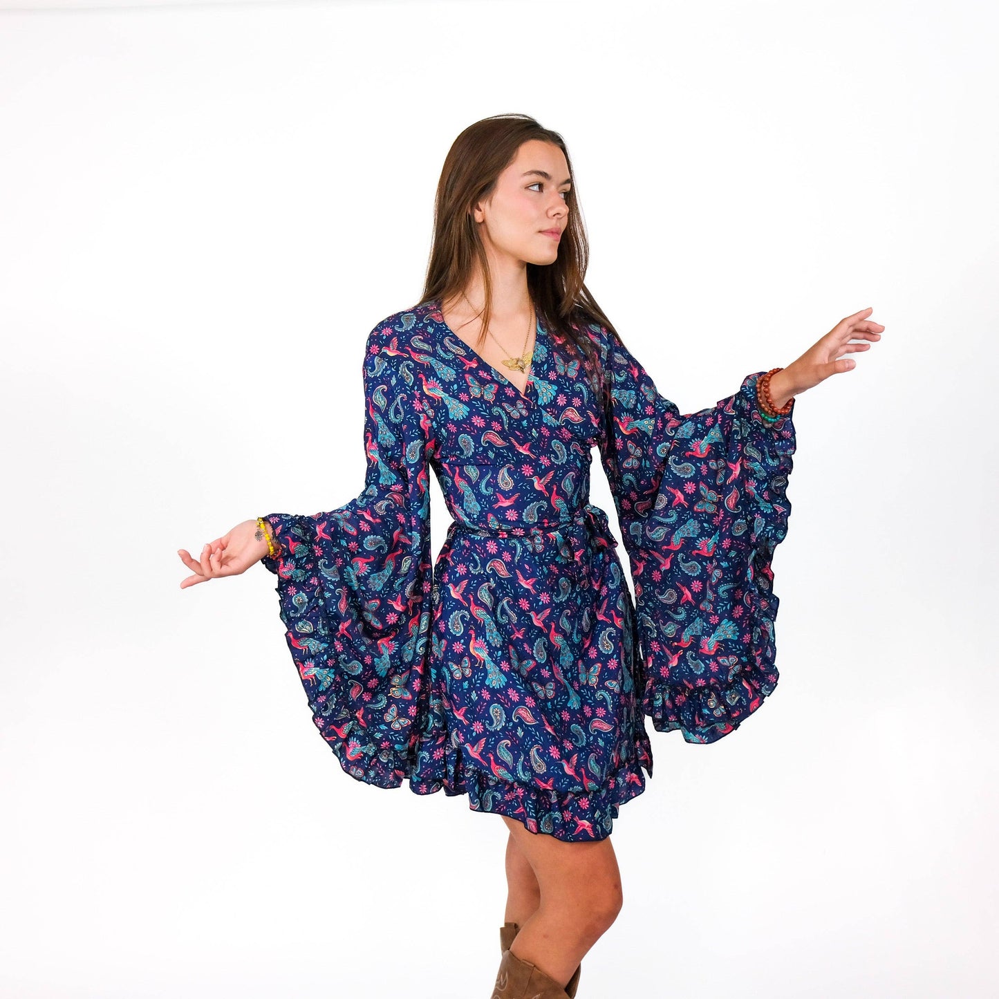 Fairy Meadow Wrap Dress: Olive / S/M