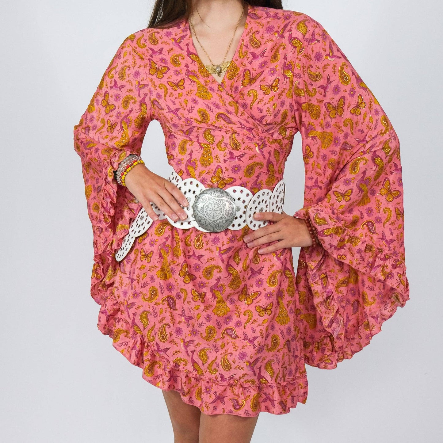 Fairy Meadow Wrap Dress: Olive / L/XL