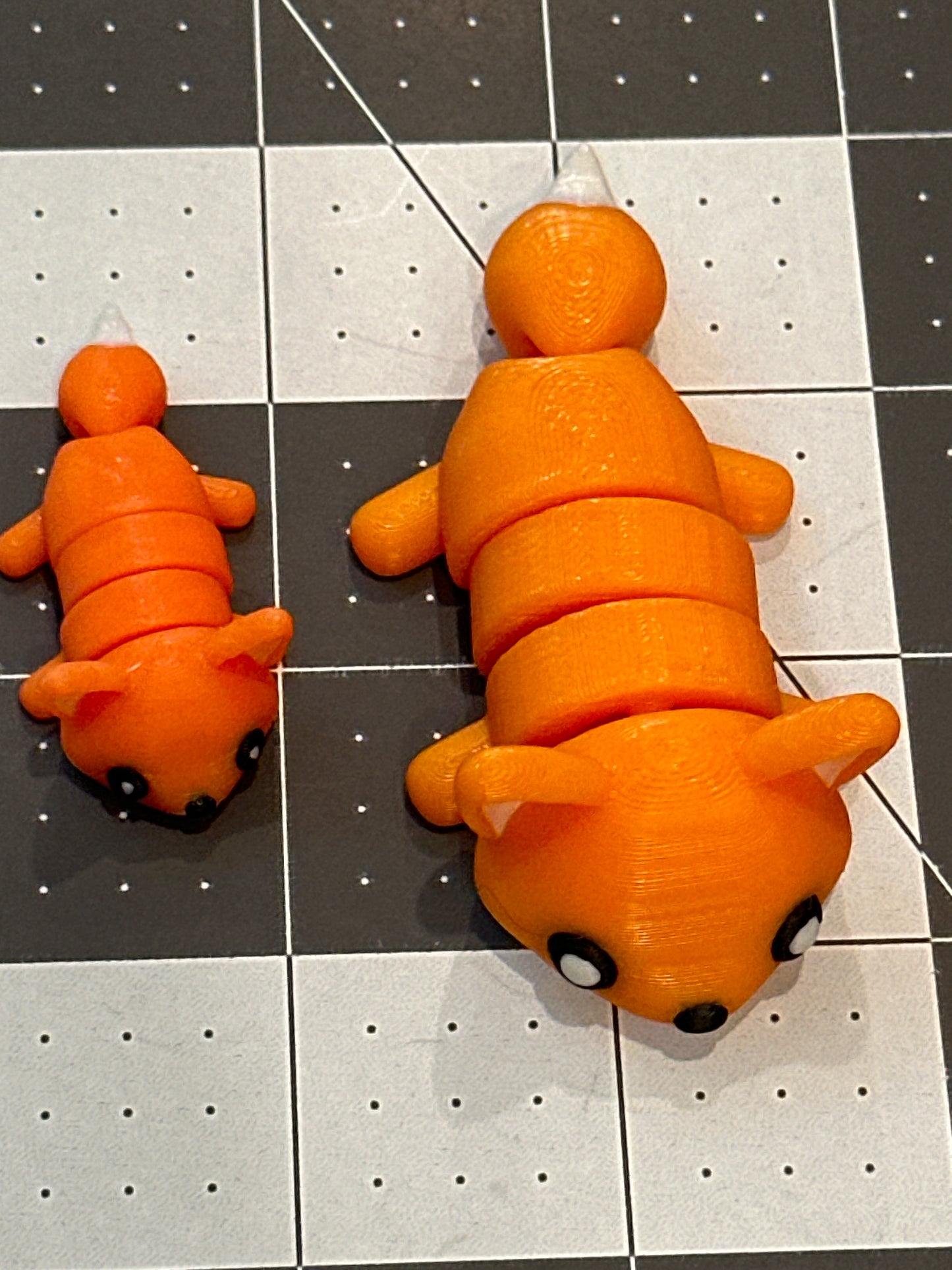 Fox 3D Printed Articulating Figurine Orange and White